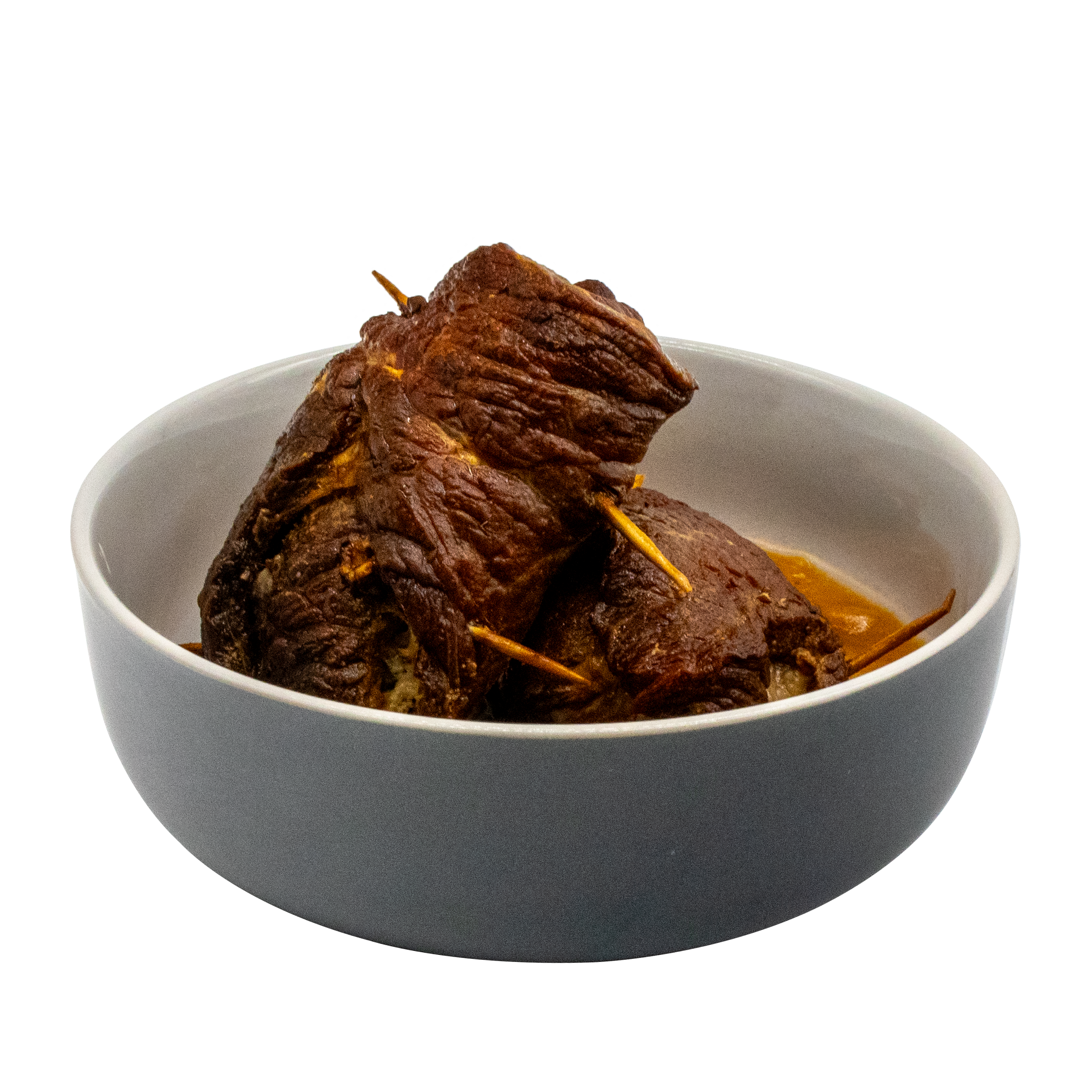 Zwei Rinderrouladen im Glas mit Sauce – Bild 3