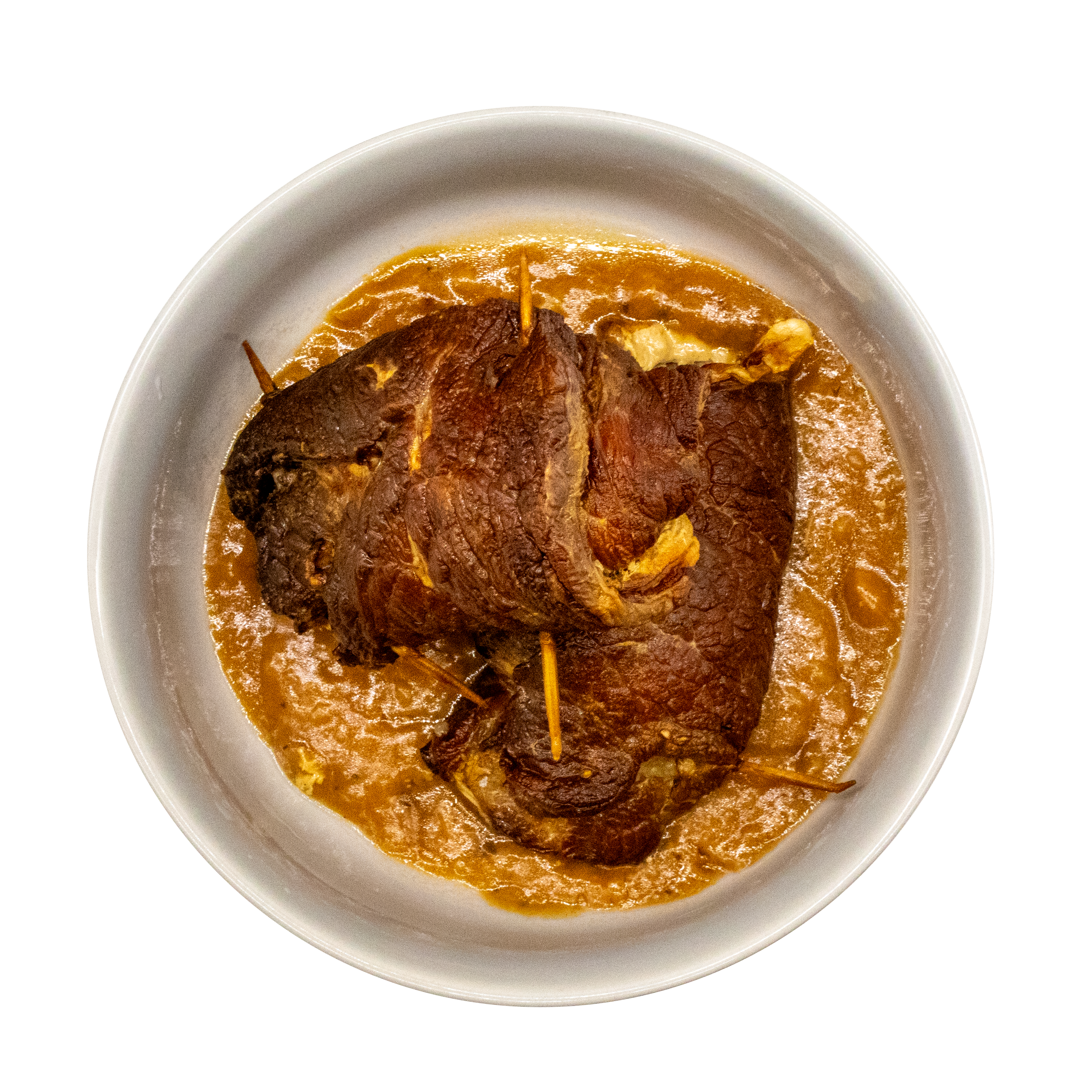 Zwei Rinderrouladen im Glas mit Sauce – Bild 4